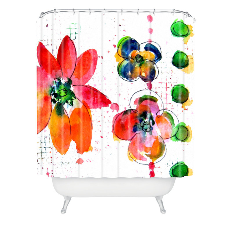 East Urban Home Summer in Watercolor Single Shower Curtain Wayfair